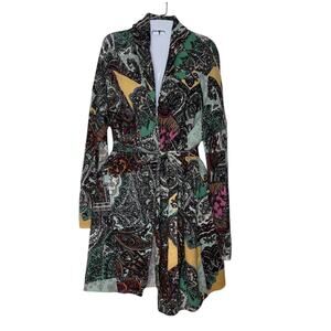 Sundance Impressions Cardigan Size M Multicolored Paisley Belted Longline Boho